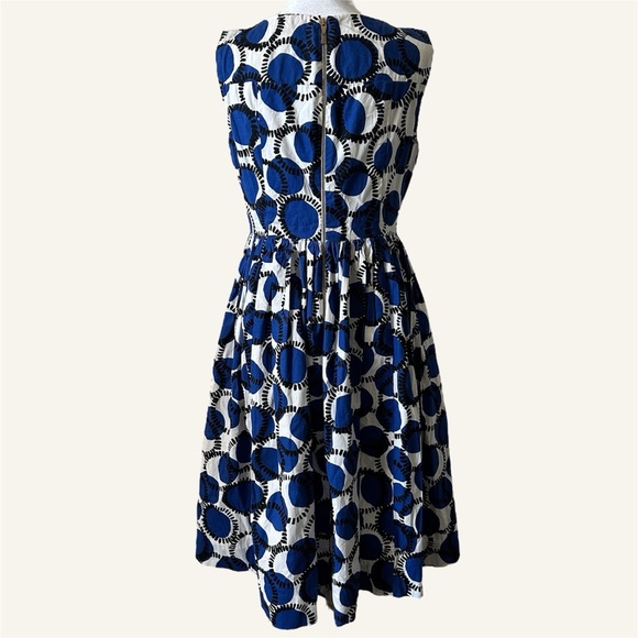 KATE SPADE Stamped Dots Fit & Flare Empire Waist Sleeveless Midi Dress Sz. 2 - Picture 6 of 9